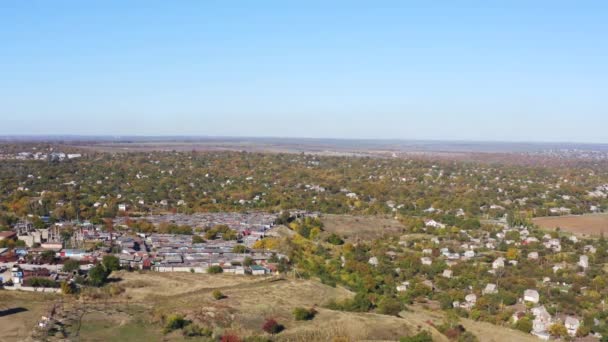 Rande Einer Provinzstadt Herbst Luftaufnahmen Mariupol Ukraine — Stockvideo