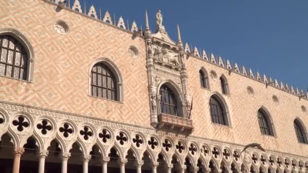 Fassade Des Dogenpalastes Venedig Italien — Stockvideo