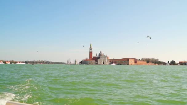 San Giorgio Maggiore Είναι Ένα Από Νησιά Της Βενετίας Αργή — Αρχείο Βίντεο