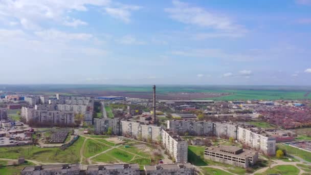 Mariupol Ukraine April 2019 Luftaufnahmen Schlafbereich Der Stadt Man Sieht — Stockvideo