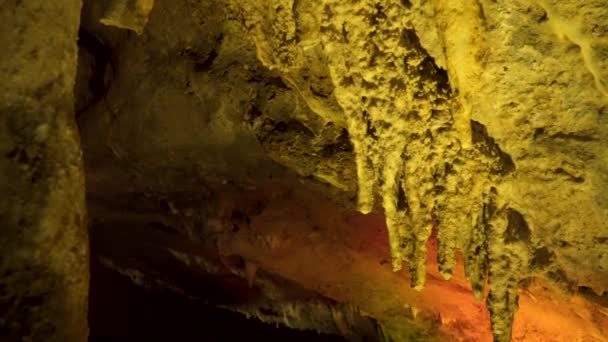 Cave Georgia Stalactites Stalagmites Cave — Stock Video