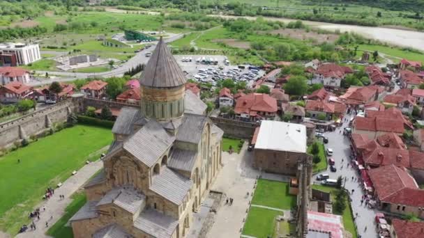 Svetitskhoveli Cathédrale Patriarcale Église Orthodoxe Géorgienne Honneur Des Douze Apôtres — Video