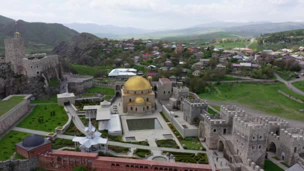Красивый Вид Воздуха Крепость Рабат Ахалцихе Грузия — стоковое видео