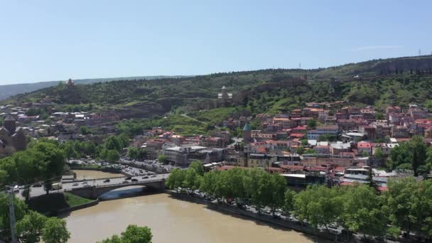 Die Altstadt Von Tiflis Können Sie Die Festung Narikala Und — Stockvideo