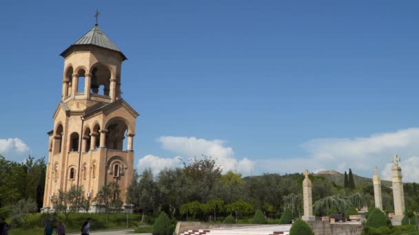 Tiflis Georgien Mai 2019 Glockenturm Gelegen Auf Dem Territorium Der — Stockvideo