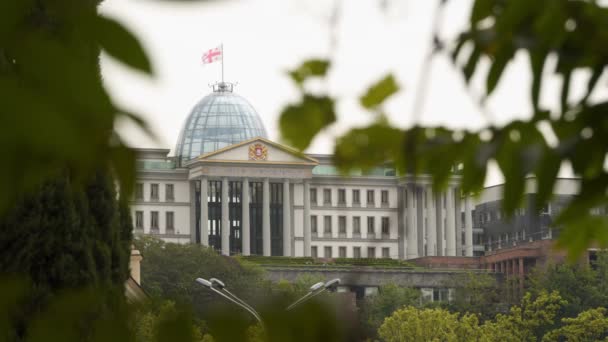 Вид Президентский Дворец Тбилиси — стоковое видео