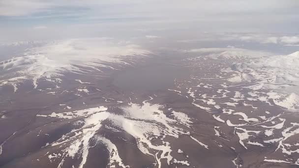 Widok Okna Samolotu Górach Kaukazu — Wideo stockowe