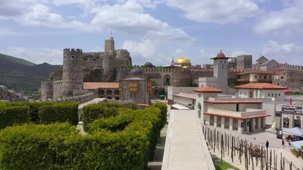Akhaltsikhe Georgia May 2019 Rabati Castle Fortress Akhaltsikhe Georgia Aerial — Stock Video