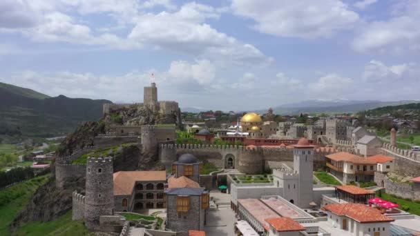 Akhaltsikhe Geórgia Maio 2019 Vista Aérea Rabati Castle Uma Fortaleza — Vídeo de Stock