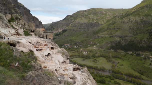 Klasztor Vardzia Miasto Jaskini Gruzja — Wideo stockowe