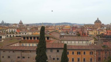 Roma İtalya şehrinde çatıları üst görünümü