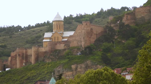 Τιφλίδα Γεωργία Μαΐου 2019 Narikala Είναι Ένα Συγκρότημα Από Διάφορες — Αρχείο Βίντεο