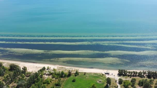 Banc Sable Côtier Vue Aérienne Rivage Maritime Mer Azov — Video