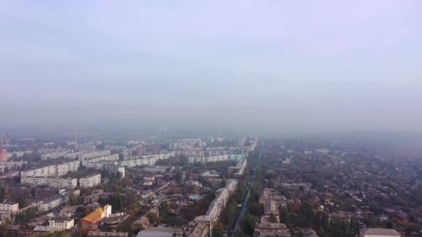 Smog City Aerial View Mariupol Ukraine — Stock Video