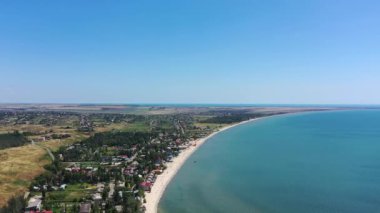 Sea spit aerial view. Sea of Azov Ukraine