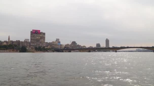Cairo Egipto Enero 2020 Arrastramiento Del Río Nilo Cairo Cairo — Vídeos de Stock