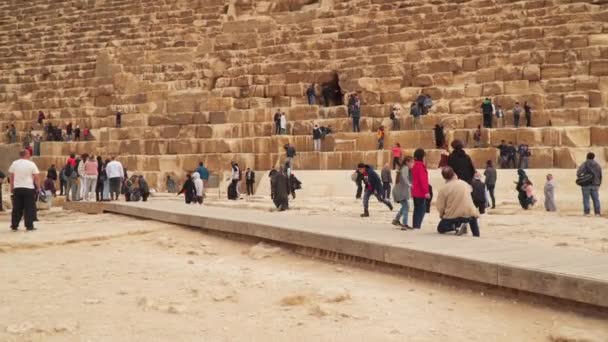 Giza Egitto Gennaio 2020 Piramide Cheope Grande Piramide Giza Più — Video Stock