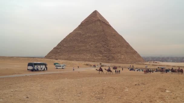 Гиза Египет Января 2020 Года Пирамида Чефрена Гизе — стоковое видео