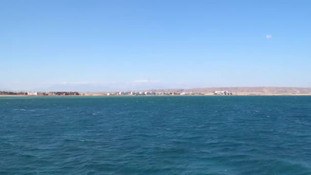 Côte Mer Rouge Egypte Près Gouna Vue Depuis Navire Flottant — Video