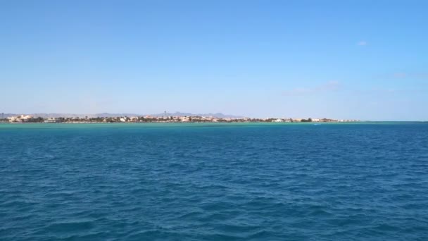 Vue Depuis Bateau Flottant Côte Mer Rouge Egypte Près Gouna — Video