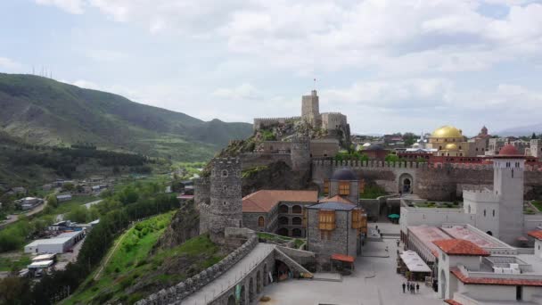 Akhaltsikhe Georgia 2019年5月6日 拉巴提城堡 Rabati Castle 是格鲁吉亚Akhaltsikhe的一座要塞 空中景观 — 图库视频影像