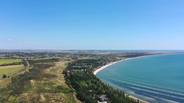 Pantai Laut Azov Pandangan Udara Dari Garis Pantai — Stok Video