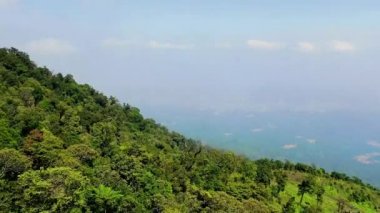 Sisli bir günde manzaranın insansız hava aracı görüntüleri