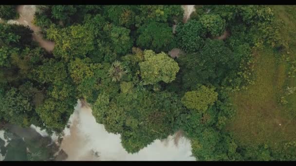 Ríos de gran altitud de agua termina en un acantilado de cascadas — Vídeo de stock