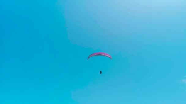 Parapente sob um céu azul — Vídeo de Stock