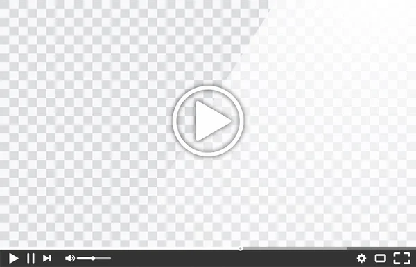 Nieuwe video player window template voor web of mobiele apps geïsoleerd op transparante achtergrond. Flat style kijken video online minimalistische pagina ontwerp. Vectorillustratie — Stockvector