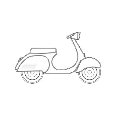 Vektör retro scooter Vintage izole illüstrasyon
