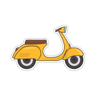 Vektör retro scooter Vintage izole illüstrasyon