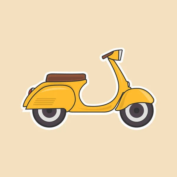 Vector retro scooter Vintage Isolado ilustração —  Vetores de Stock