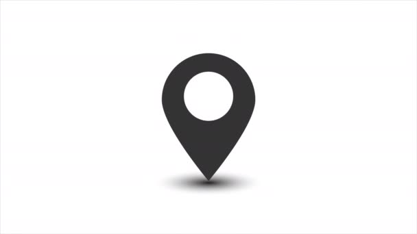 Mapa de ubicación geo pin animación de dibujos animados — Vídeos de Stock