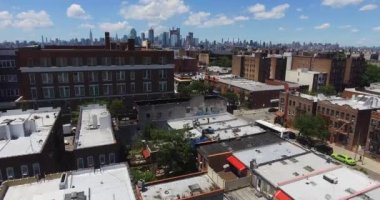 Uçak atış Manhattan Skyline Queens taraftan çeker