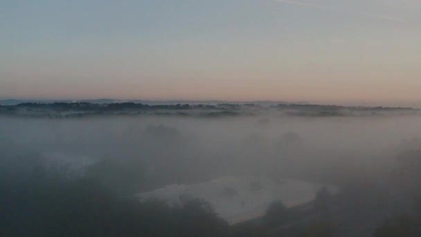 Aerial View Fog City Sunrise — Stock Video