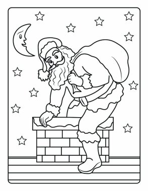Çocuklar için Noel Boyama Sayfası. Bu sevimli ve sevimli Noel Boyama Sayfasını dekorasyonlarla birlikte indir. Mutlu, neşeli bayram temalı. 