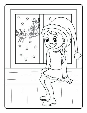 Çocuklar için Noel Boyama Sayfası. Bu sevimli ve sevimli Noel Boyama Sayfasını dekorasyonlarla birlikte indir. Mutlu, neşeli bayram temalı. 
