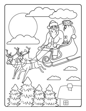 Çocuklar için Noel Boyama Sayfası. Bu sevimli ve sevimli Noel Boyama Sayfasını dekorasyonlarla birlikte indir. Mutlu, neşeli bayram temalı. 