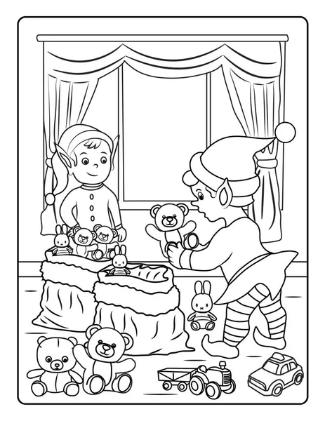 Coloriage Noël Pour Enfants Télécharger Cette Jolie Adorable Page Colorier — Photo