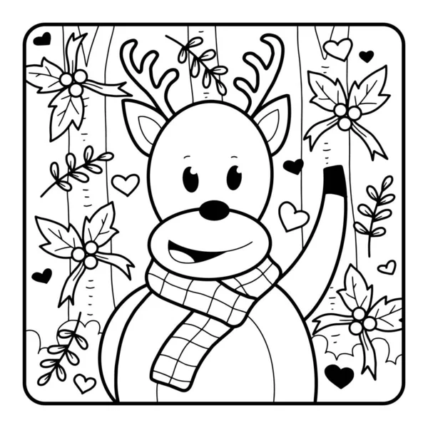 Christmas Coloring Page Kids Download Cute Adorable Christmas Coloring Page — Stock Photo, Image