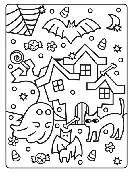 Coloriage Halloween Pour Enfants Télécharger Cette Jolie Adorable Coloriage Halloween — Photo