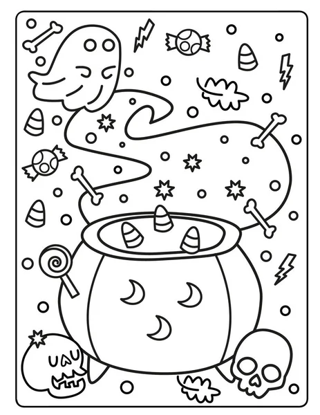 Coloriage Halloween Pour Enfants Télécharger Cette Jolie Adorable Coloriage Halloween — Photo