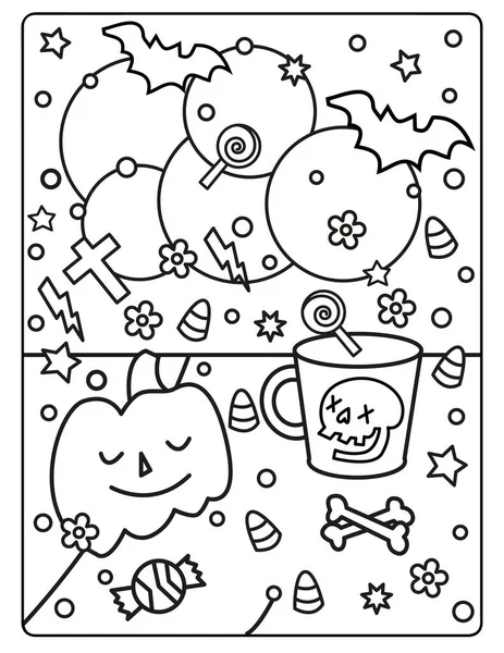 Coloriage Halloween Pour Enfants Télécharger Cette Jolie Adorable Coloriage Halloween — Photo