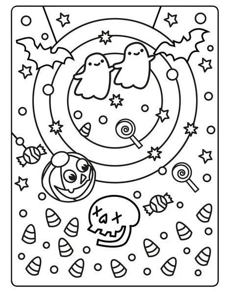 Coloriage Halloween Pour Enfants Télécharger Cette Jolie Adorable Coloriage Halloween — Photo