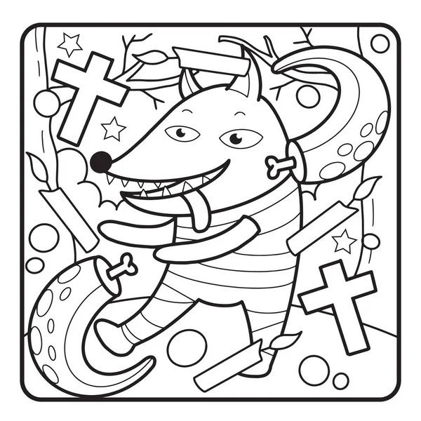 Coloriage Halloween Pour Enfants Télécharger Cette Jolie Adorable Coloriage Halloween — Photo