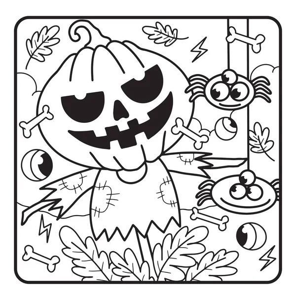 Halloween Coloring Page Kids Download Cute Adorable Halloween Coloring Page — Stock Photo, Image