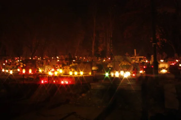 Cemetery during All Saints\' Day in Poland