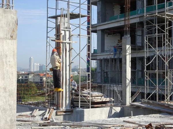 Kuala Lumpur Malezya Mayıs 2017 Inşaat Işçileri Çelik Takviye Bar — Stok fotoğraf