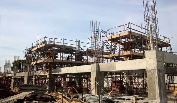 Kuala Lumpur Malajzia 2017 Május Építőmunkások Gyártását Jelenti Bár Acél — Stock Fotó